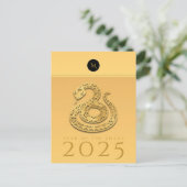 Cartes Pour Fêtes Annuelles Année des serpents chinois 2025 Elégant Monogramme (Debout devant)
