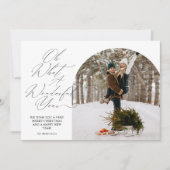 Cartes Pour Fêtes Annuelles Année d'examen Typographie de script Photo Noël (Devant)