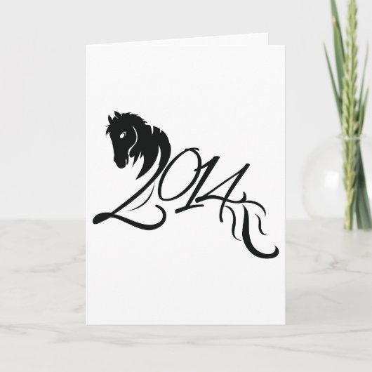 Cartes Pour Fêtes Annuelles Année du cheval 2014 (Devant)