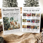 Cartes Pour Fêtes Annuelles Année du journal en revue Photo de famille Noël<br><div class="desc">Notre Modèle de carte de l'année est la meilleure façon de partager les moments forts, les souvenirs et les jalons de l'année passée avec votre famille et vos amis. Conçu comme une carte de vacances de Noël unique et amusante dans un style de journal "Year in Review", cette carte contient...</div>