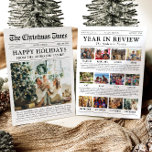 Cartes Pour Fêtes Annuelles Année du journal en revue Photo de famille Noël<br><div class="desc">Notre Modèle de carte de l'année est la meilleure façon de partager les moments forts, les souvenirs et les jalons de l'année passée avec votre famille et vos amis. Conçu comme une carte de vacances de Noël unique et amusante dans un style de journal "Year in Review", cette carte contient...</div>