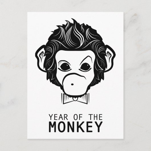 Cartes Pour Fêtes Annuelles année du singe (bowtie) (Devant)