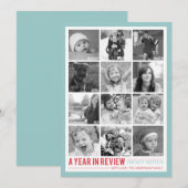 Cartes Pour Fêtes Annuelles Année en revue 12 Photo Collage Holiday Photocard (Devant / Derrière)
