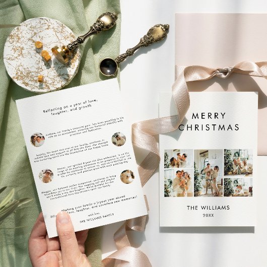 Cartes Pour Fêtes Annuelles Année En Revue Chic Joyeux Noël Multiphoto