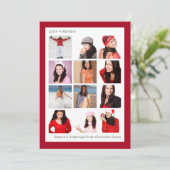 Cartes Pour Fêtes Annuelles Année En Revue Douze Photo Personnalisée Noël (Debout devant)
