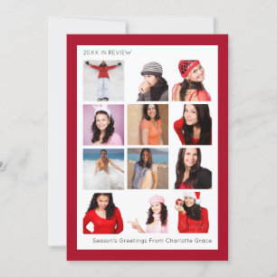 Cartes Pour Fêtes Annuelles Année En Revue Douze Photo Personnalisée Noël
