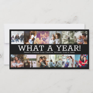 Cartes Pour Fêtes Annuelles Année En Revue Douze Photo Personnalisée Noël