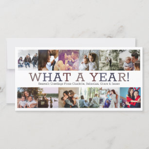 Cartes Pour Fêtes Annuelles Année En Revue Douze Photo Personnalisée Noël