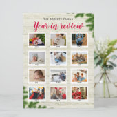 Cartes Pour Fêtes Annuelles Année en revue Joyeux Noël 12 photo modifiable (Debout devant)