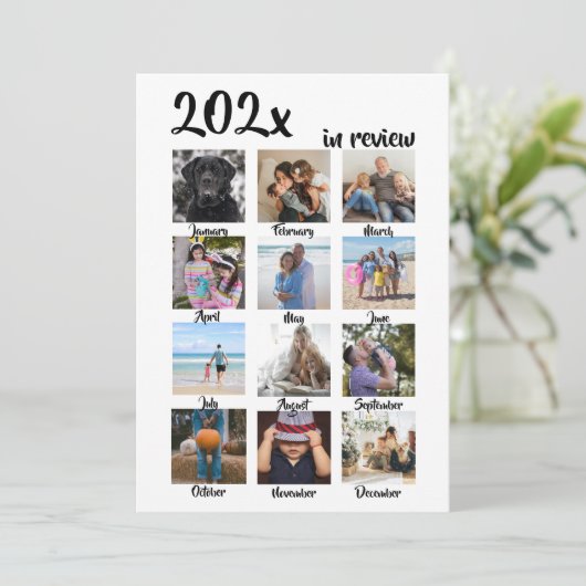 Cartes Pour Fêtes Annuelles Année en revue Photo Noël Personnalisé (Debout devant)