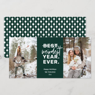 Cartes Pour Fêtes Annuelles Année la plus étrange jamais 2021 Humour vert