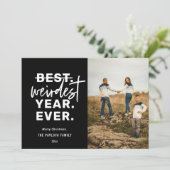 Cartes Pour Fêtes Annuelles Année la plus étrange jamais Humour Noir (Debout devant)