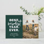 Cartes Pour Fêtes Annuelles Année la plus étrange jamais Humour vert (Debout devant)