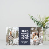 Cartes Pour Fêtes Annuelles Année la plus étrange jamais vacances Humour bleu (Debout devant)