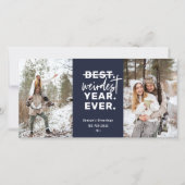 Cartes Pour Fêtes Annuelles Année la plus étrange jamais vacances Humour bleu (Devant)