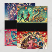 Cartes Pour Fêtes Annuelles Année lunaire du serpent 2025 (Devant / Derrière)
