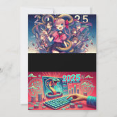 Cartes Pour Fêtes Annuelles Année lunaire du serpent 2025 (Dos)