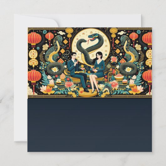 Cartes Pour Fêtes Annuelles Année lunaire du serpent 2025 ! (Devant)