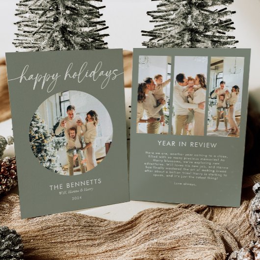 Cartes Pour Fêtes Annuelles Année Minimale En Revue Joyeuses Vacances Autour P