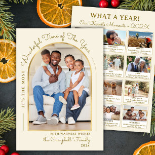 Cartes Pour Fêtes Annuelles Année moderne en examen Arc d'or 13 Photo Collage