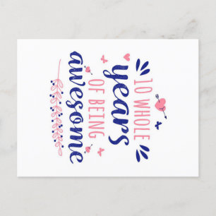 Cartes Pour Fêtes Annuelles Anniversaire 10 ans entiers d'être génial 