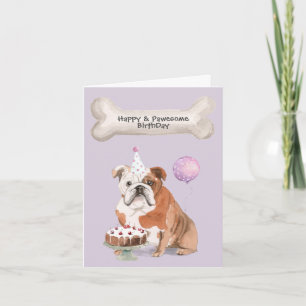 Cartes Pour Fêtes Annuelles Anniversaire Bouledogue