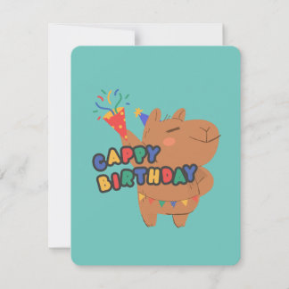 Cartes Pour Fêtes Annuelles Anniversaire de Cappy | Cute Capybara Joyeux anniv