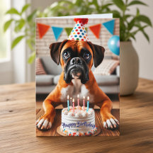 Anniversaire de chien Boxer amusant