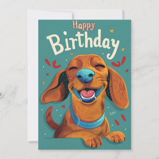 Cartes Pour Fêtes Annuelles Anniversaire de Dachshund (Devant)