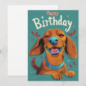 Cartes Pour Fêtes Annuelles Anniversaire de Dachshund (Devant / Derrière)