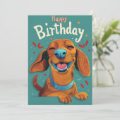 Cartes Pour Fêtes Annuelles Anniversaire de Dachshund (Debout devant)