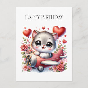 Cartes Pour Fêtes Annuelles Anniversaire de Kitten Pilot