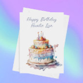 Cartes Pour Fêtes Annuelles Anniversaire de la Tante d'aquarelle personnalisée