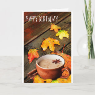 CARTES POUR FÊTES ANNUELLES **ANNIVERSAIRE DE L'AUTOMNE VOUS SOUHAITE"