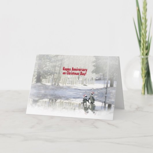 Cartes Pour Fêtes Annuelles Anniversaire de Noël Vacances Cute Couples (Devant)