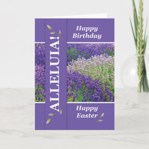 Cartes Pour Fêtes Annuelles Anniversaire de Pâques Religieux Alleluia Lavender