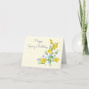 Cartes Pour Fêtes Annuelles Anniversaire de printemps avec Jonquils