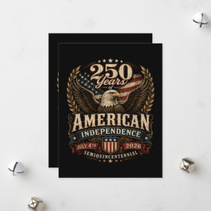 Cartes Pour Fêtes Annuelles Anniversaire des 250 ans d'Amérique États-Unis