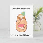 Cartes Pour Fêtes Annuelles Anniversaire du joli Sloth (Debout devant)
