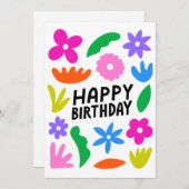 Cartes Pour Fêtes Annuelles Anniversaire Floral (Devant / Derrière)