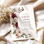 Cartes Pour Fêtes Annuelles Anniversaire Floral Élégant Rouge et Rose<br><div class="desc">Découvrez une floraison d'élégance avec notre nouvelle gamme de Cartes d'Invitation d'Anniversaire Adulte ! Avec des florales aquarelles éthérées dans des tons luxuriants de rouge et de rose pastel,  complétées par un feuillage vert vibrant.</div>