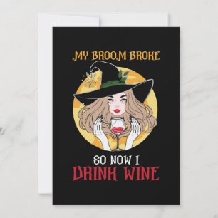 Cartes Pour Fêtes Annuelles Anniversaire Halloween Maintenant Je Bois Du Vin
