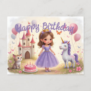 Cartes Pour Fêtes Annuelles Anniversaire magique dans un monde de conte de fée