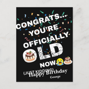 Cartes Pour Fêtes Annuelles Anniversaire Officiellement Vieux Drôle - Style Mè