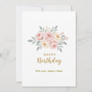 Cartes Pour Fêtes Annuelles Anniversaire Personnalisable Digital floral