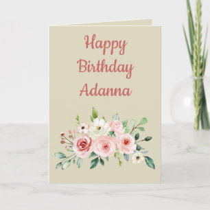 Cartes Pour Fêtes Annuelles Anniversaire romantique pour elle aquarelle floral