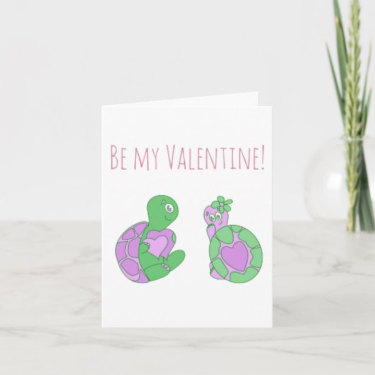 Cartes Pour Fêtes Annuelles Anniversaire / Saint-Valentin Tortue Mignonne  (Devant)
