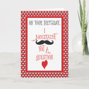 Cartes Pour Fêtes Annuelles Anniversaire sur la moustache Valentine de