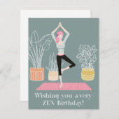 Cartes Pour Fêtes Annuelles Anniversaire Zen (Devant / Derrière)