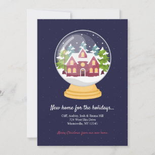 Cartes Pour Fêtes Annuelles Annonce de déménagement de Snow Globe